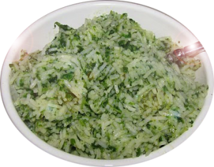 tempting and healthy spinach or palak rice recipe, easy to cook and simple