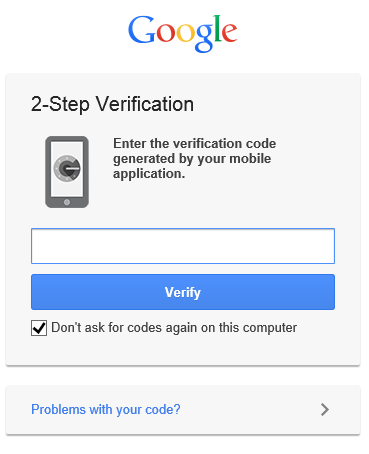 two step verification.